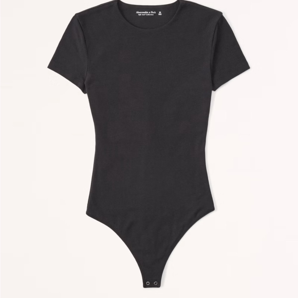 Short-Sleeve Cotton-Blend Seamless Fabric Crew Bodysuit